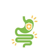 Az Egészség Négyszög Webáruház "Egészséges emésztés" termékkategóriájának piktogramja, szimbóluma.