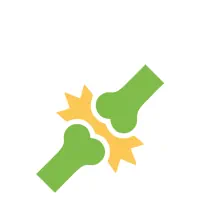 Az Egészség Négyszög Webáruház "Ízületek támogatása, csont- és porcerősítők" termékkategóriájának piktogramja, szimbóluma.